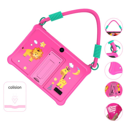 PRITOM Kids Tablet 7 Inch Android 13 4GB (2+2 VIRTUAL) RAM 32GB ROM WiFi Bluetooth Children Software Installed with Lanyard