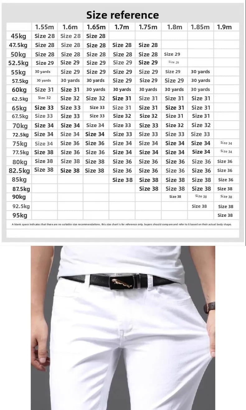 Pure White Men's Jeans Casual Pants