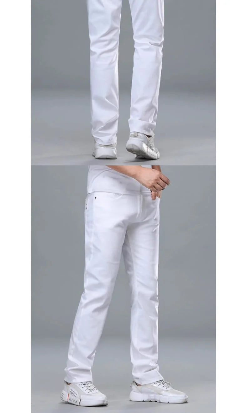 Pure White Men's Jeans Casual Pants