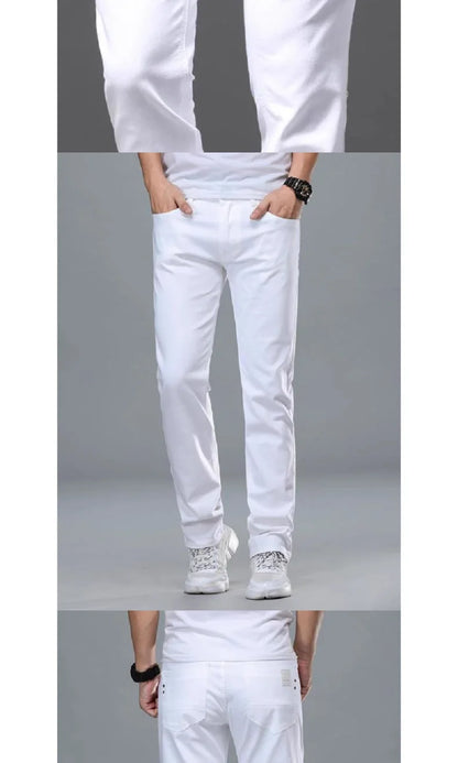 Pure White Men's Jeans Casual Pants