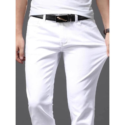 Pure White Men's Jeans Casual Pants