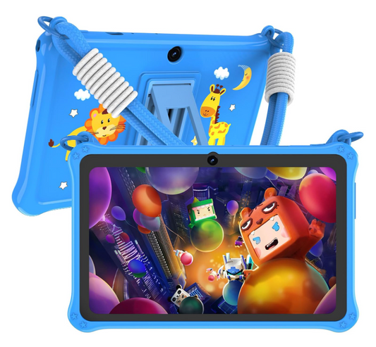 PRITOM Kids Tablet 7 Inch Android 13 4GB (2+2 VIRTUAL) RAM 32GB ROM WiFi Bluetooth Children Software Installed with Lanyard