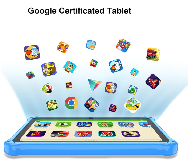 PRITOM Kids Tablet 7 Inch Android 13 4GB (2+2 VIRTUAL) RAM 32GB ROM WiFi Bluetooth Children Software Installed with Lanyard