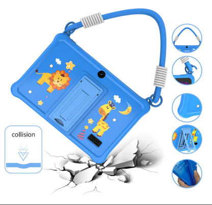 PRITOM Kids Tablet 7 Inch Android 13 4GB (2+2 VIRTUAL) RAM 32GB ROM WiFi Bluetooth Children Software Installed with Lanyard