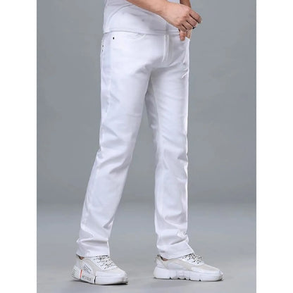 Pure White Men's Jeans Casual Pants